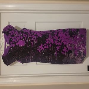 Black/purple Floral bodycon dress, size 10